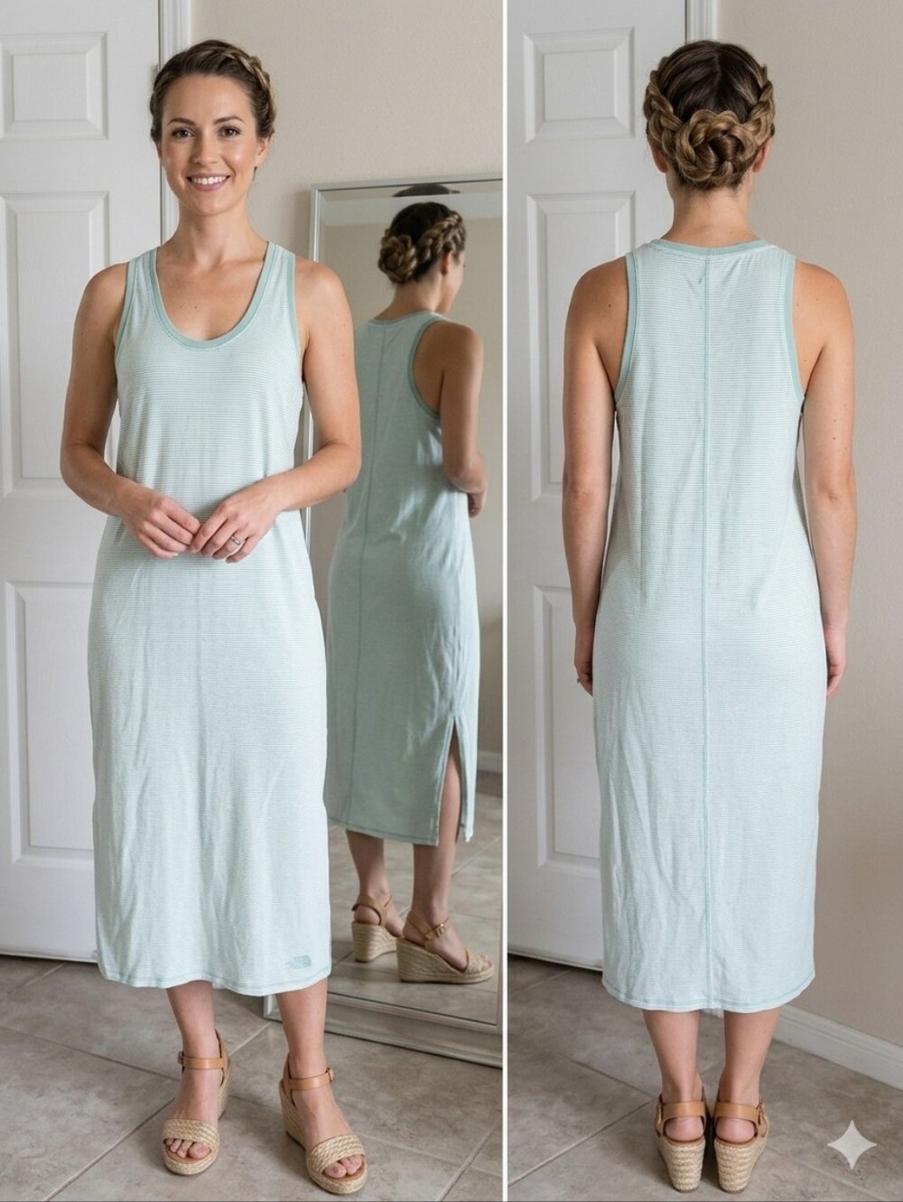 The North‎ Face Mint Green Striped Tank Dress
